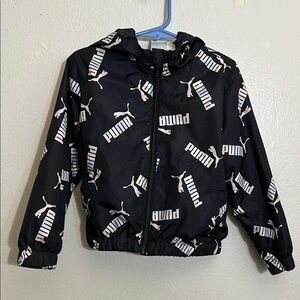 Puma Black Jacket with Logo Print